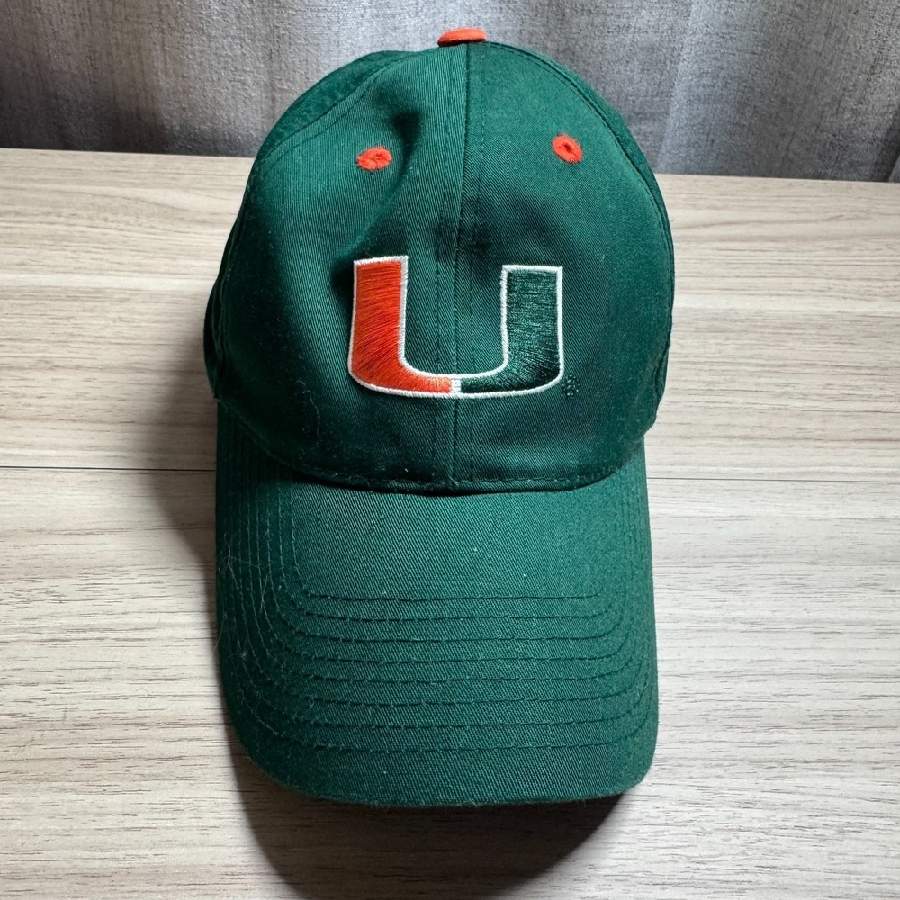 Captivating Headgear Miami Hurricanes Hat Mens OSFM Green Good Snapback U‎ Logo